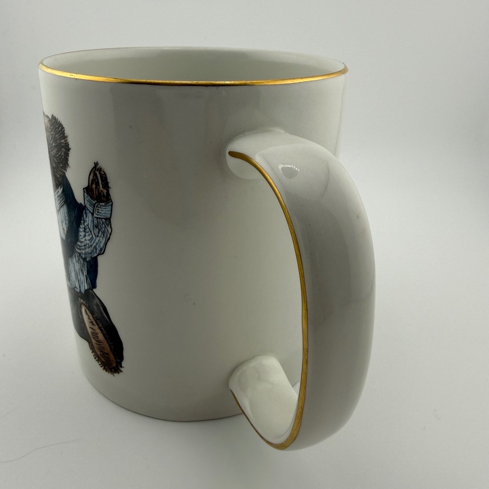 Vintage 1992 Ralph Lauren Polo Bear Wedgwood Mug Gold Trim Made in England Rare - Picture 8 of 13